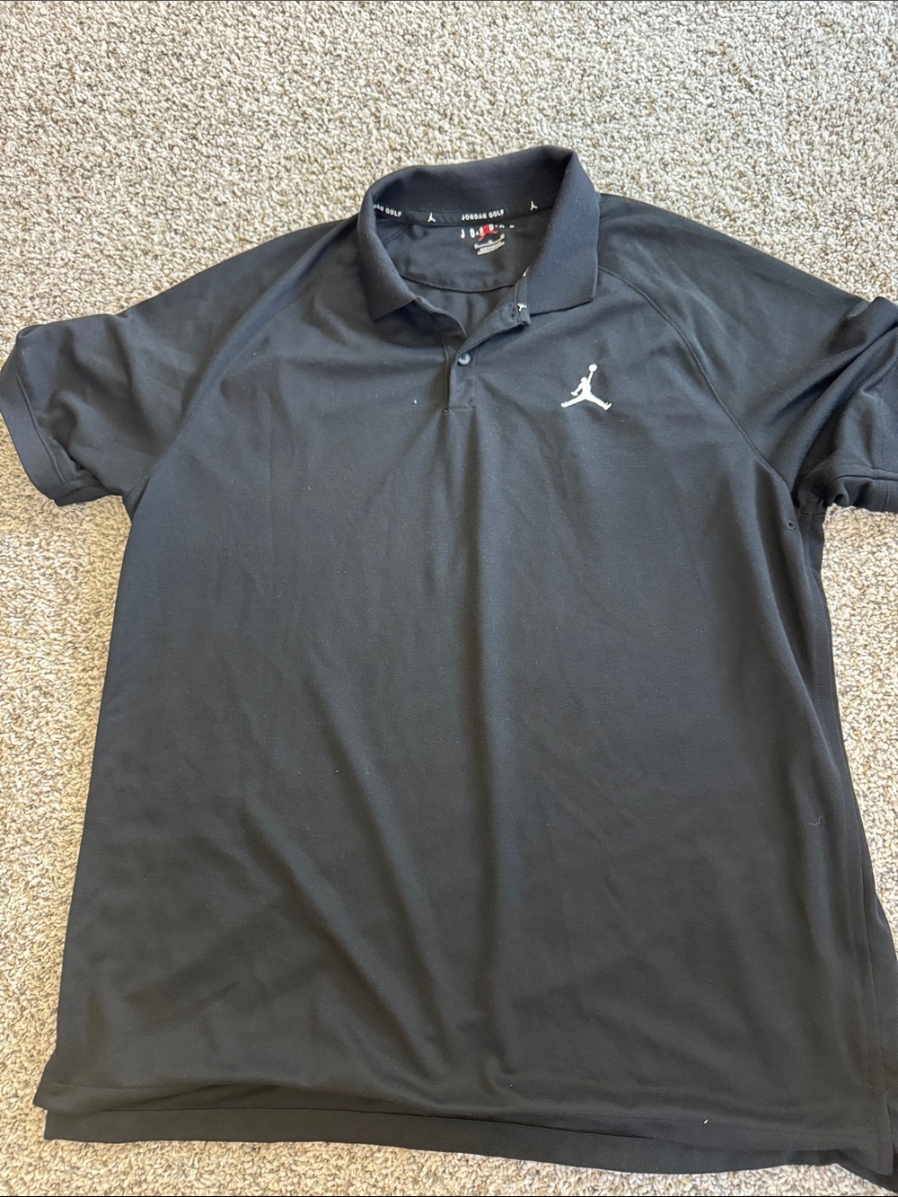 Jordan Black Polo with White Jumpman Logo Chest